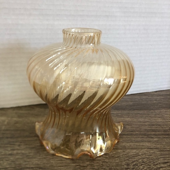 Optic Swirl Amber Glass Lamp Shade - Picture 6 of 9